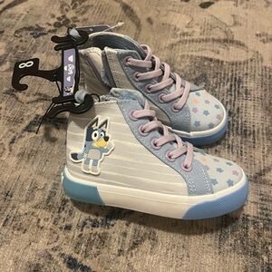 Bluey Kids High-Top Sneakers - Blue and White